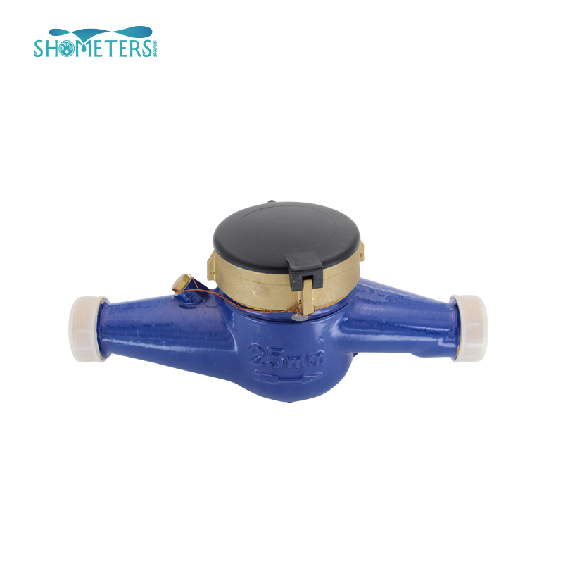 DN25 Domestic Residential Mechanical Cold Brass Body Water Meter Multi Jet Water Meter