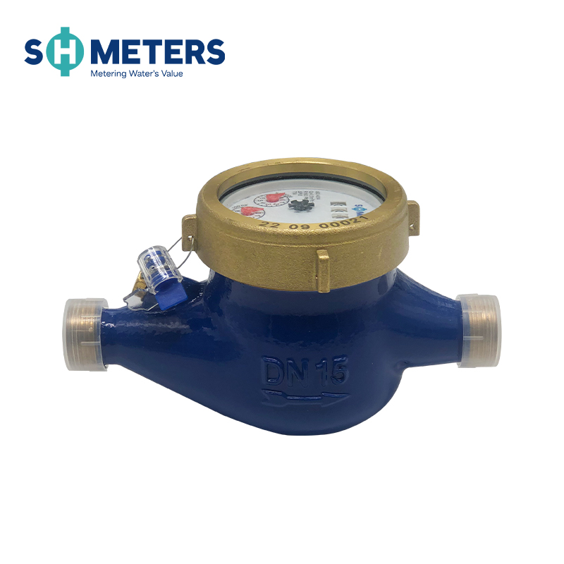 Multi-jet vane wheel type Dry-dial Brass water meters 