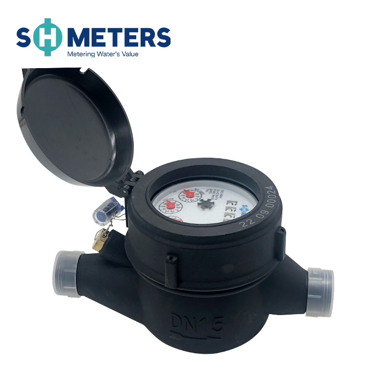 DN15-DN50 Multi-jet Plastic Water Meter Home Water Meter OEM Cold Water Easy Installation 