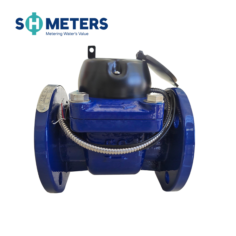 120mm agriculture irrigation pulse output flange industrial woltman water meter with digital display