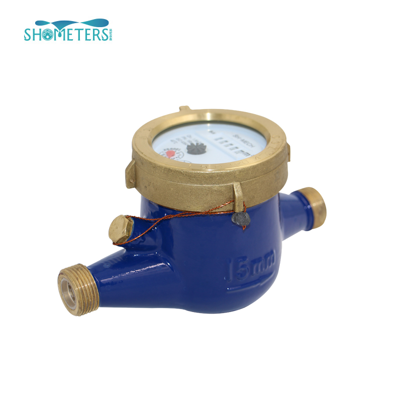 brass interface dry dial multi-jet water meter